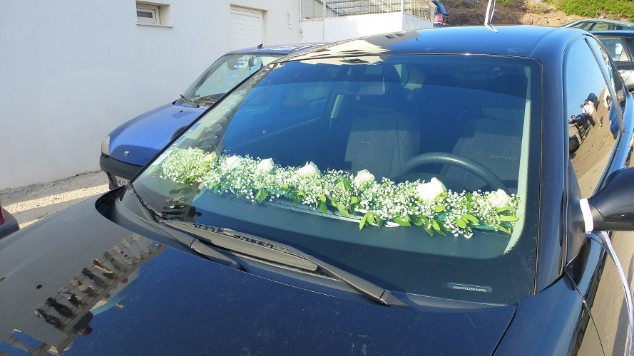 Εσωτερική γιρλάντα αυτοκινήτου από γυψόφυλλο και τριαντάφυλλα