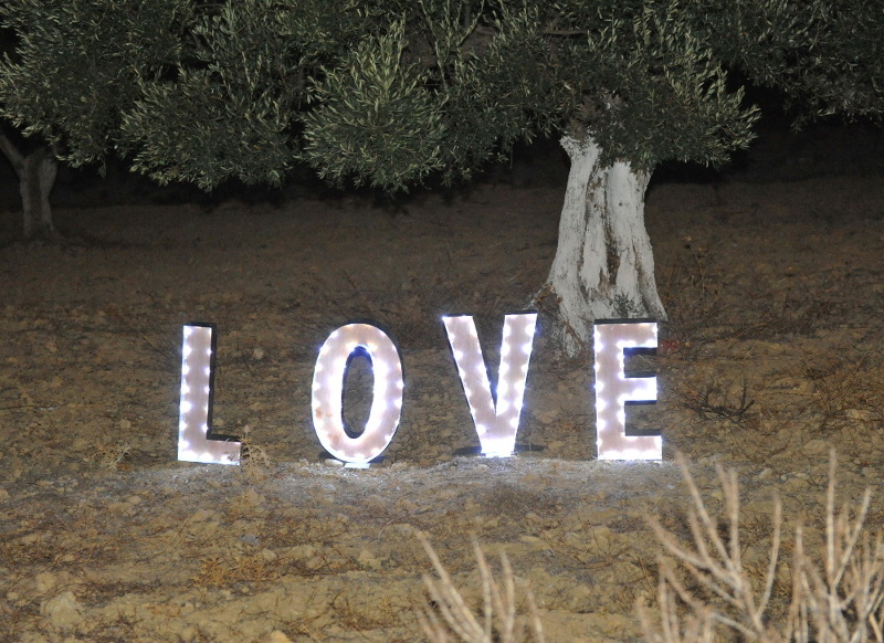 Φωτιζόμενα γράμματα για γάμο LOVE